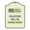 Signmission 10 Minute Parking Violators Will Towed Away Heavy-Gauge Aluminum Sign, 24" x 18", TG-1824-24641 A-DES-TG-1824-24641 - alternate 1